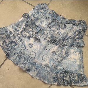 Altar'd State Blue and White Patterned Skirt